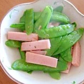 さやえんどうとハムの炒め物